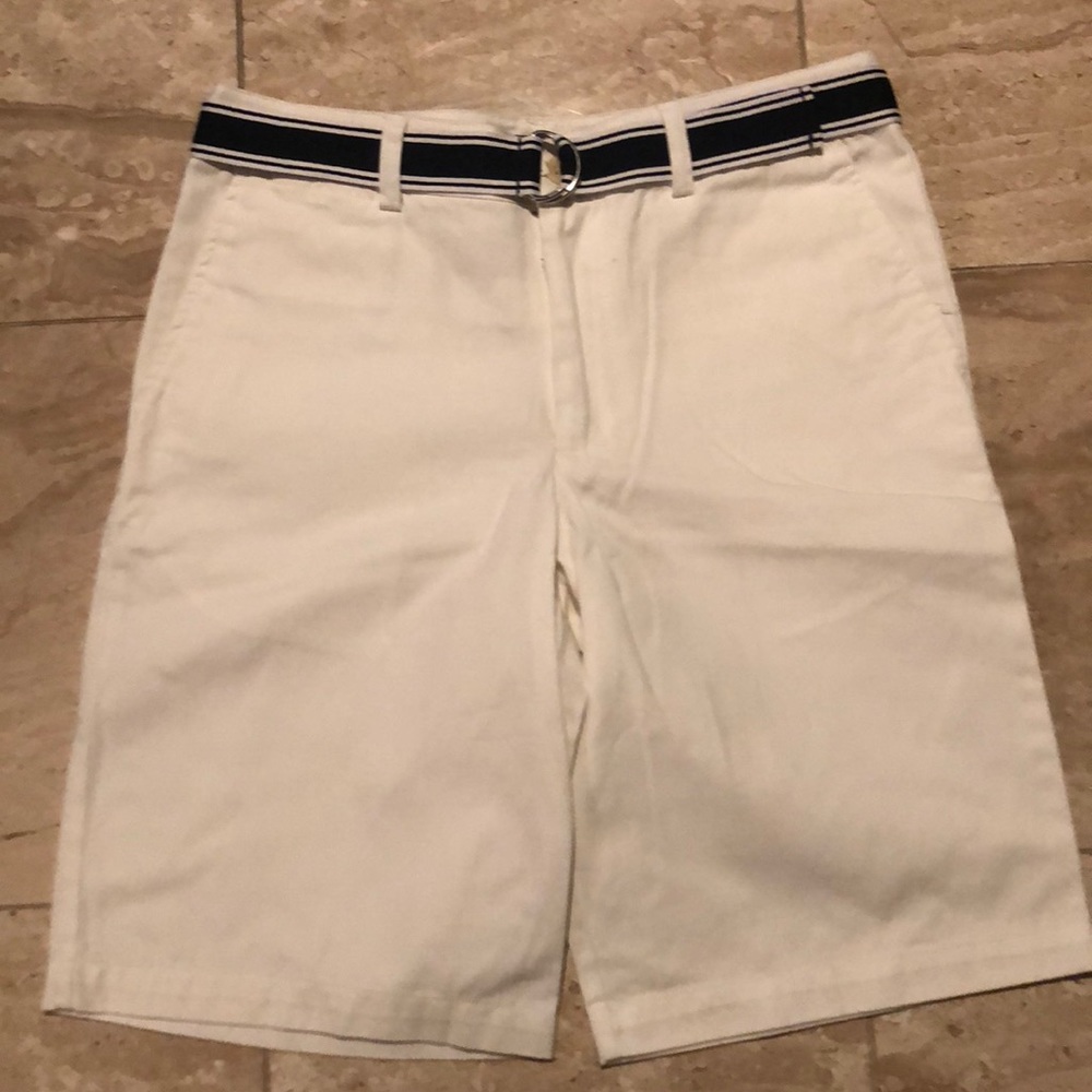 Polo Ralph Lauren 16, White Shorts with Navy Belt